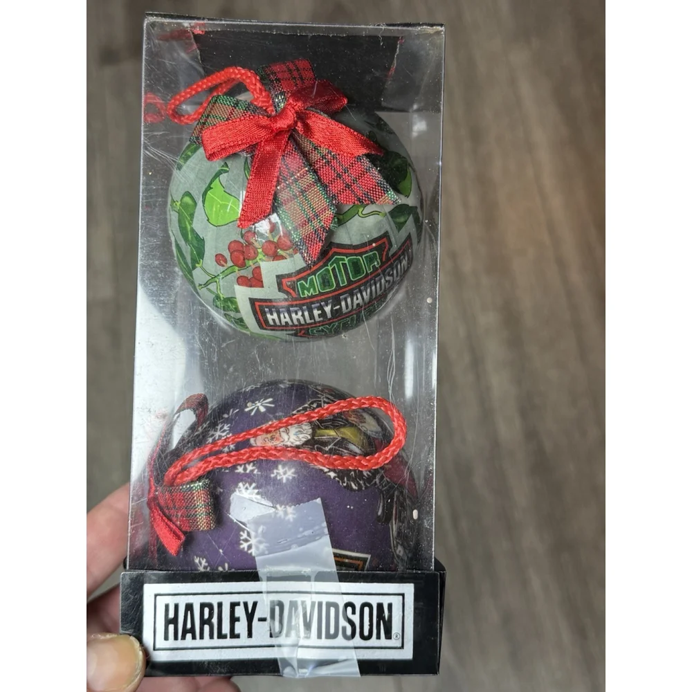 VTG Harley Davidson Christmas Ornaments ~ Santa Claus on a Harley 2000 - Picture 2 of 6